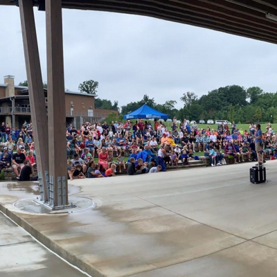 Large crowd gathers to watch an event